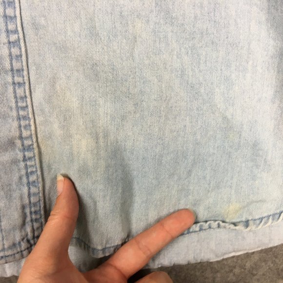 Larry the Cable Guy Shirt 2X Git R Done Cutoff Fringe Denim Button Up Rebel Flag - Picture 2 of 12